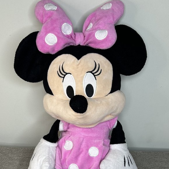 Disney Other - Disney Large Minnie Mouse Plush 25" Pink Polka Dots Stuffed Toy Age 2+